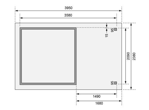 dřevěný domek KARIBU ASKOLA 2 + přístavek 150 cm (38653) antracit