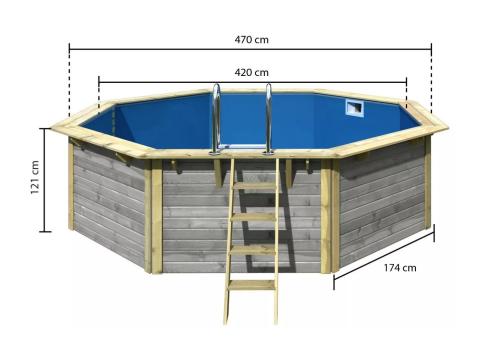 bazén KARIBU model X2 (39058) 4,7 x 4,7 m wassergrau