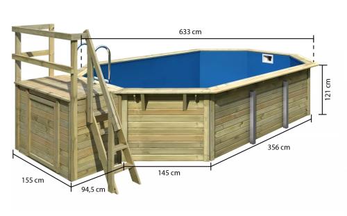 bazén KARIBU model X4 včetně malé terasy (39062) 4,0 x 6,1 m