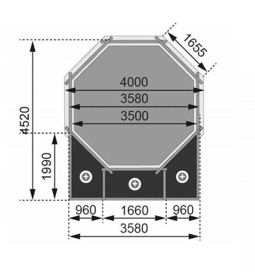 bazén KARIBU model 1D (45629) 4,0 x 4,8 m