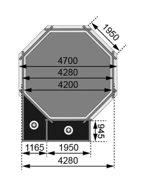 bazén KARIBU model 2C (45636) 4,7 x 5,5 m