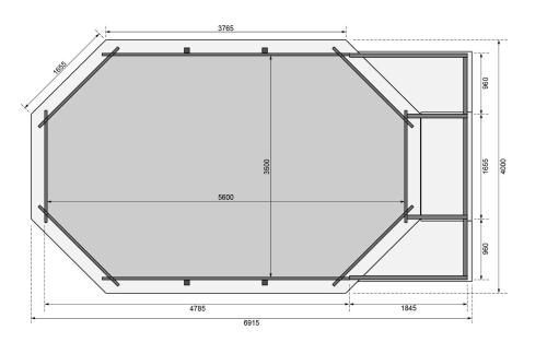 bazén KARIBU model 4D (23714) 4,0 x 6,9 m